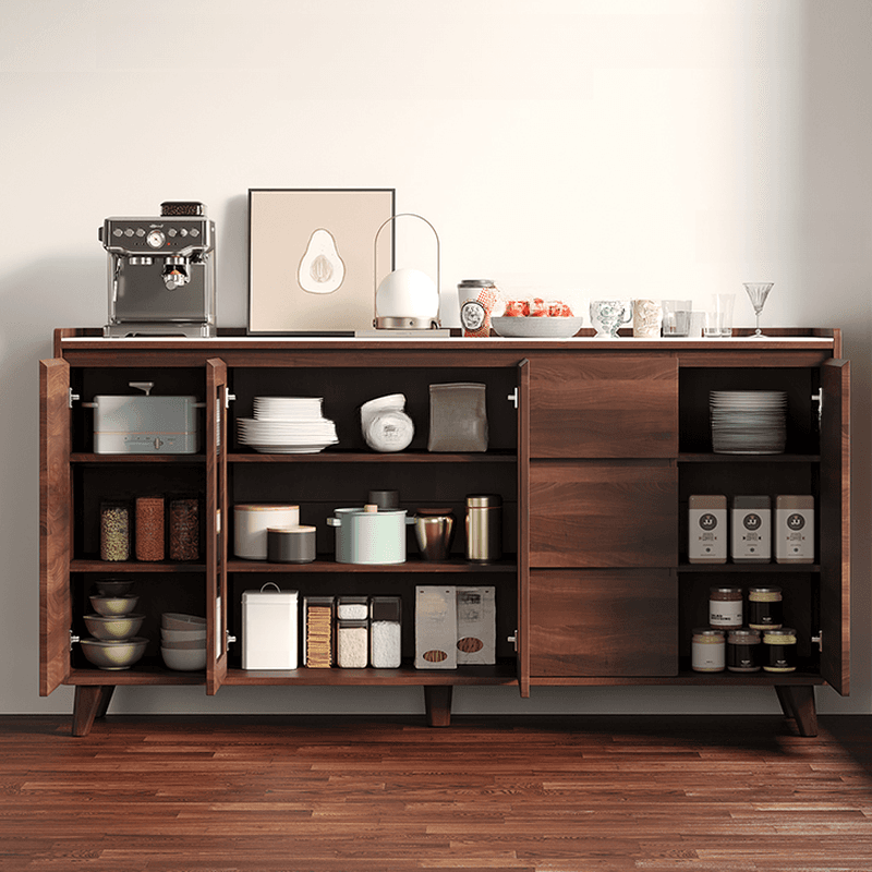 3 Drawers & 2 Doors/3 Doors/4 Doors Standard/Narrow Sintered Stone Sideboard with Drawers & Adaptable Shelf, Cocoa thumbnail 1