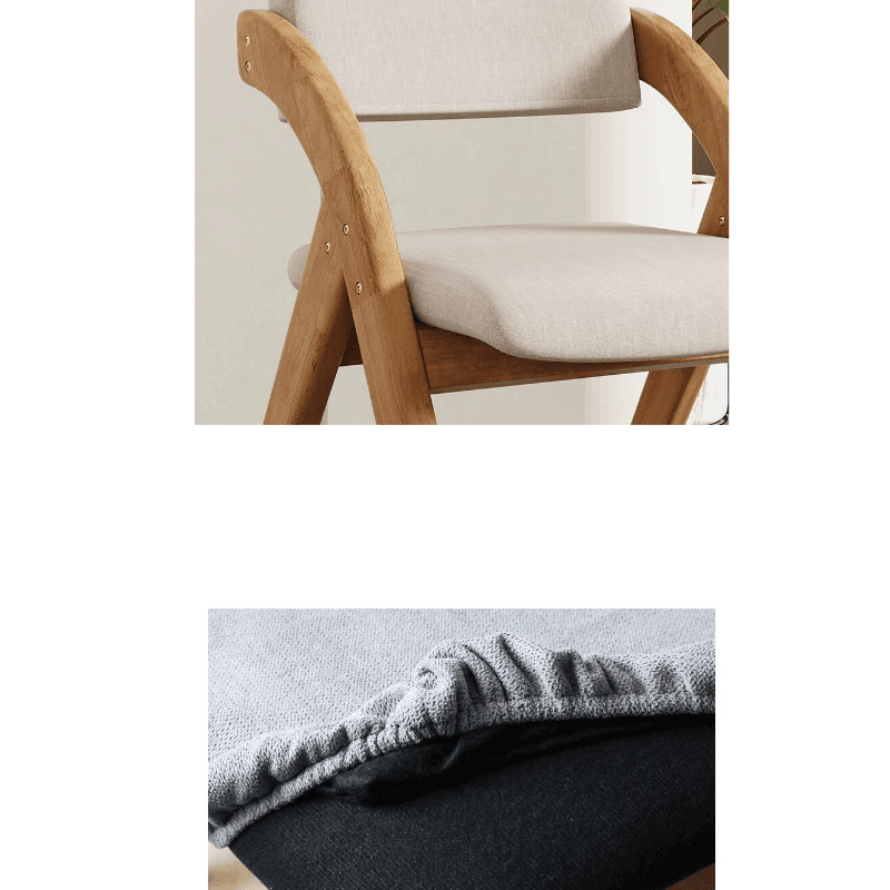 Casual Collapsible Side Chair with Midnight Black/Walnut/Wood Grain Rubberwood Legs and Upholstered Uncovered Back thumbnail 14