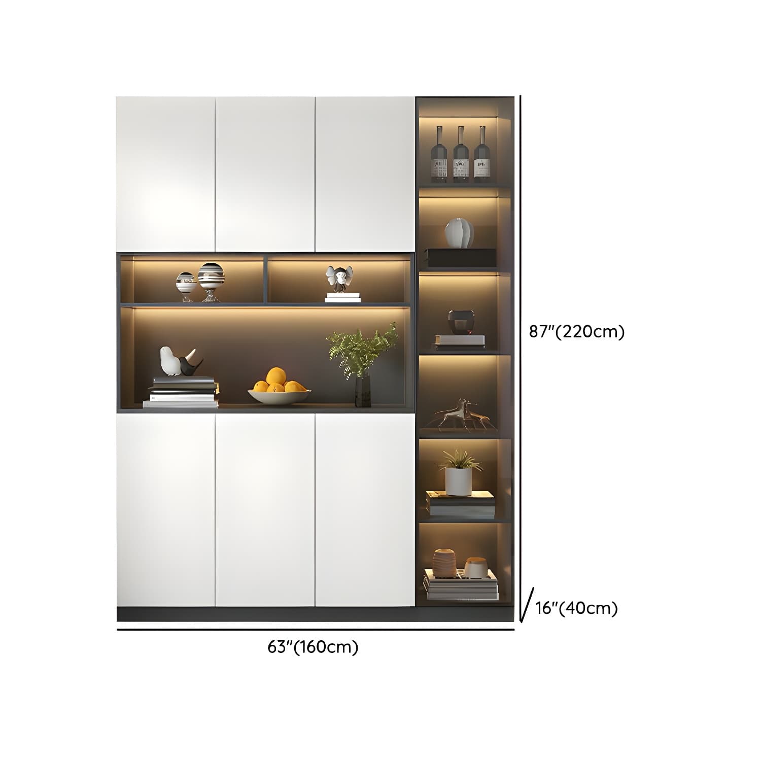 Living Room Modern Stone Sideboard Cabinet with Doors and Drawers thumbnail 11