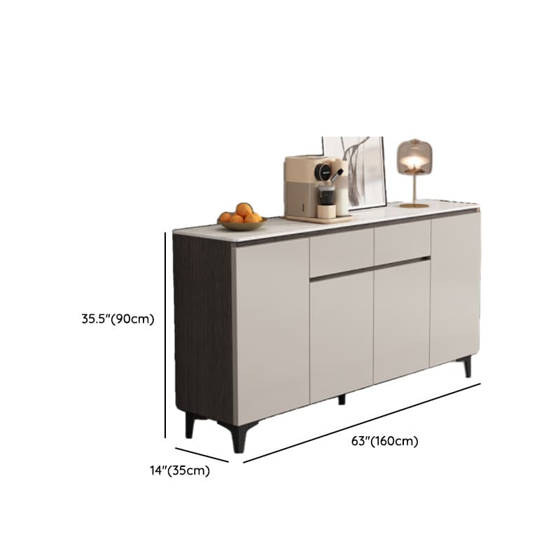 Modish Sideboard with 2 Drawers, 1 Shelf, Larder Storage, Sintered Stone Countertop, and 2/3 Doors thumbnail 17
