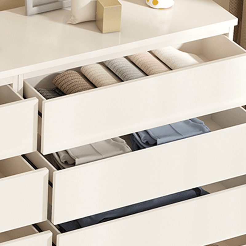 White Simple Manufactured Wood Console Dresser/Bachelor Chest/Lingerie Chest with 10/5/8 Drawers in Horizontal/Vertical Orientation thumbnail 4