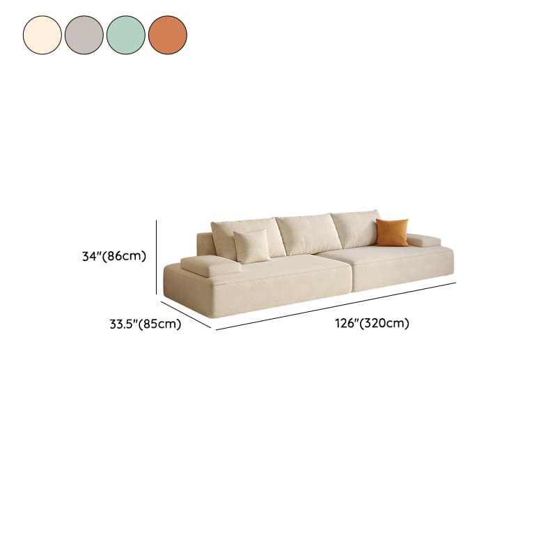 Tear Resistant Standard Sofa in Light Gray/Emerald Green/Ivory with 5 Pillows thumbnail 11