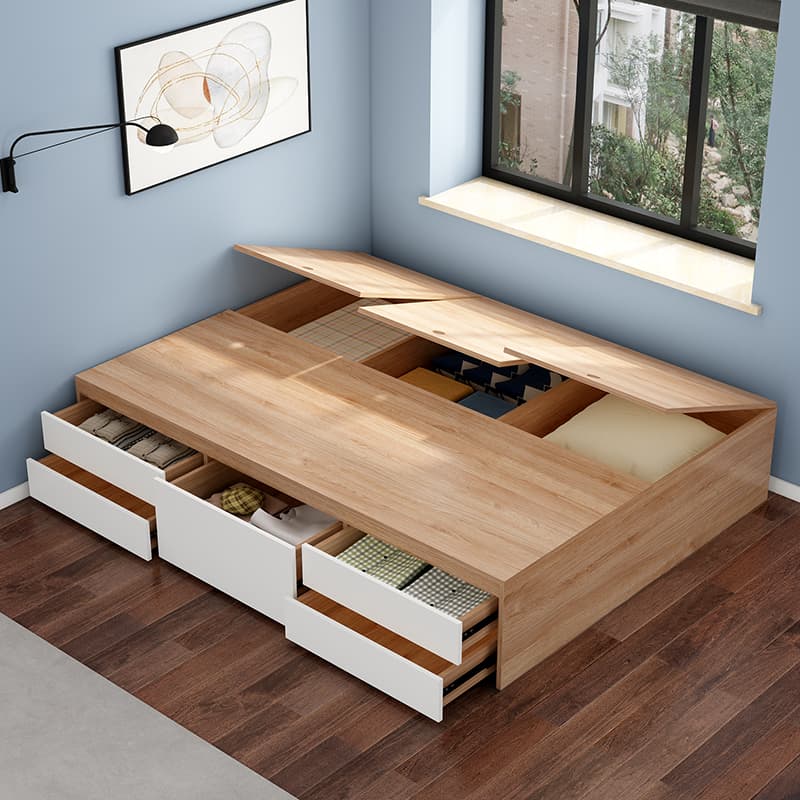 Trendy Oak Wood Tatami Bed Perfect for Living Room Use thumbnail 6