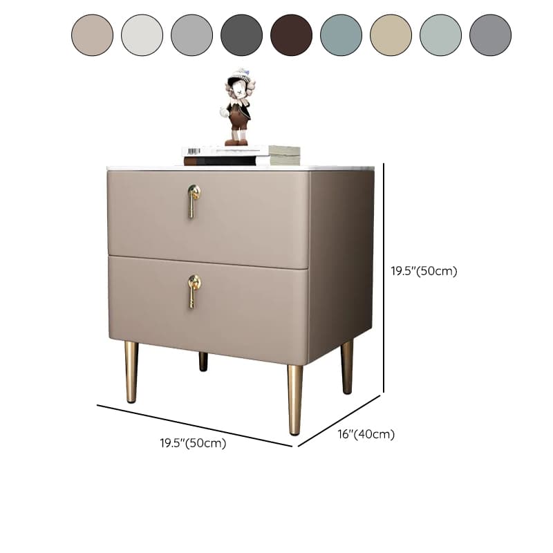 Minimalist 2-Drawer Stone Countertop Bedside Cabinet with Legs thumbnail 15