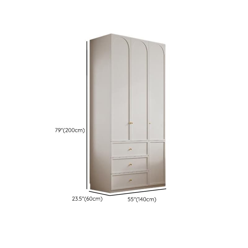 Minimalist Manufactured Wood Independent Almirah with 3-Drawer, Interior Shelves, and Clothing Rod thumbnail 10