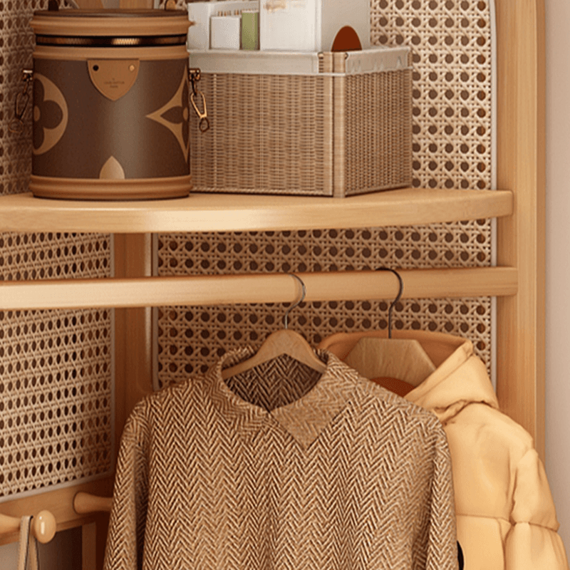 Modern Simple Nook Accent Cabinet with 2 Exterior Shelves, Storage Basket, and Midnight Black/Sepia Top thumbnail 7