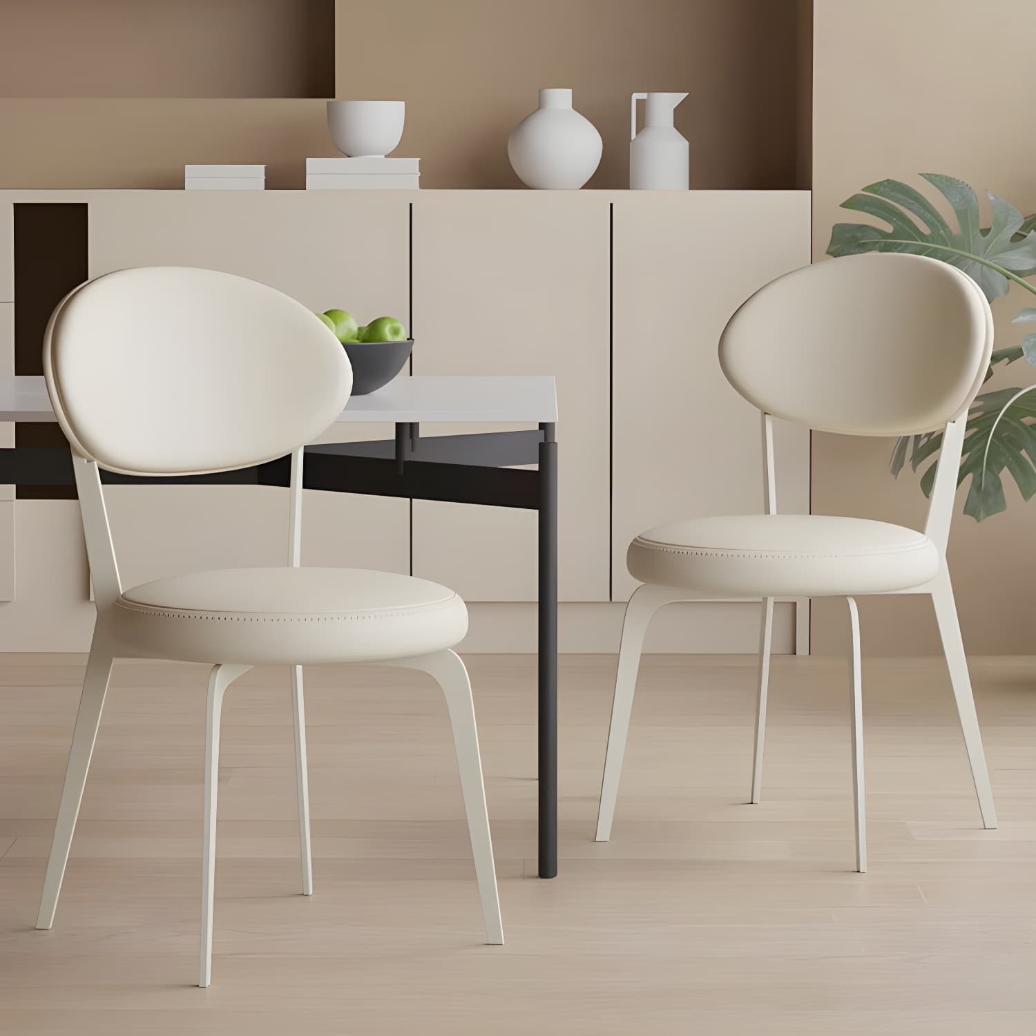Dining Room Open Back Upholstered Dining Side Chair with Metal Frame thumbnail 16