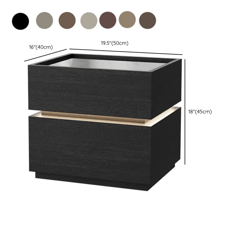 Organic Modern Nightstand With Drawer Organization with Glass Countertop and Illuminating Lighting thumbnail 15