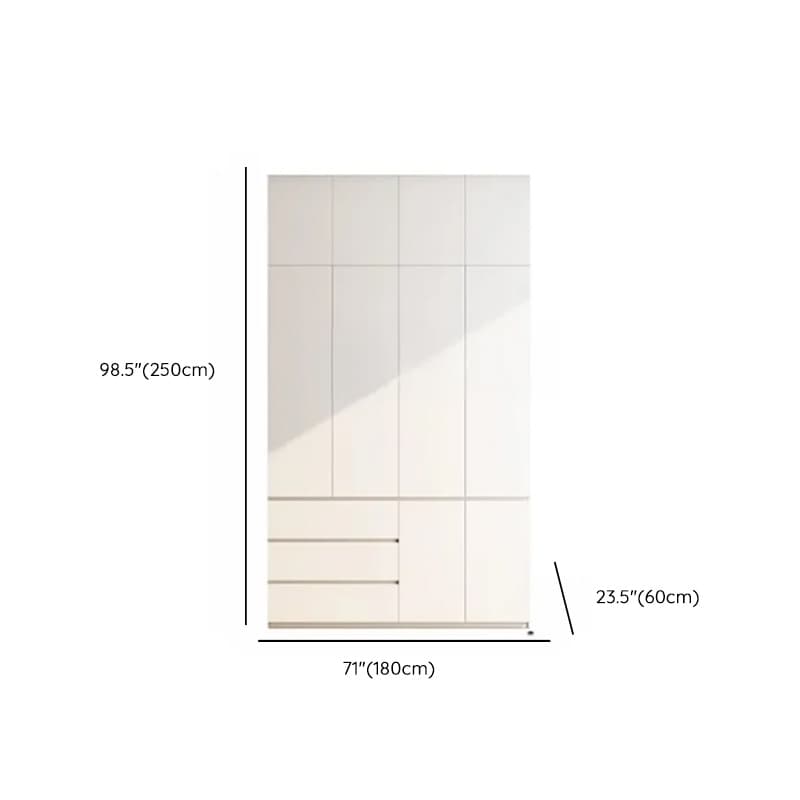 Minimalist Chalk Wooden Cabinet Armoire with Soft Close Drawer, Soft Close Door, Interior Shelves, and Clothing Rod thumbnail 17