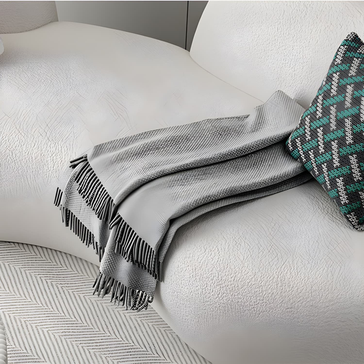 Modern Style Sofa with Curved Back and Padded Sponge Seat Sofa thumbnail 9