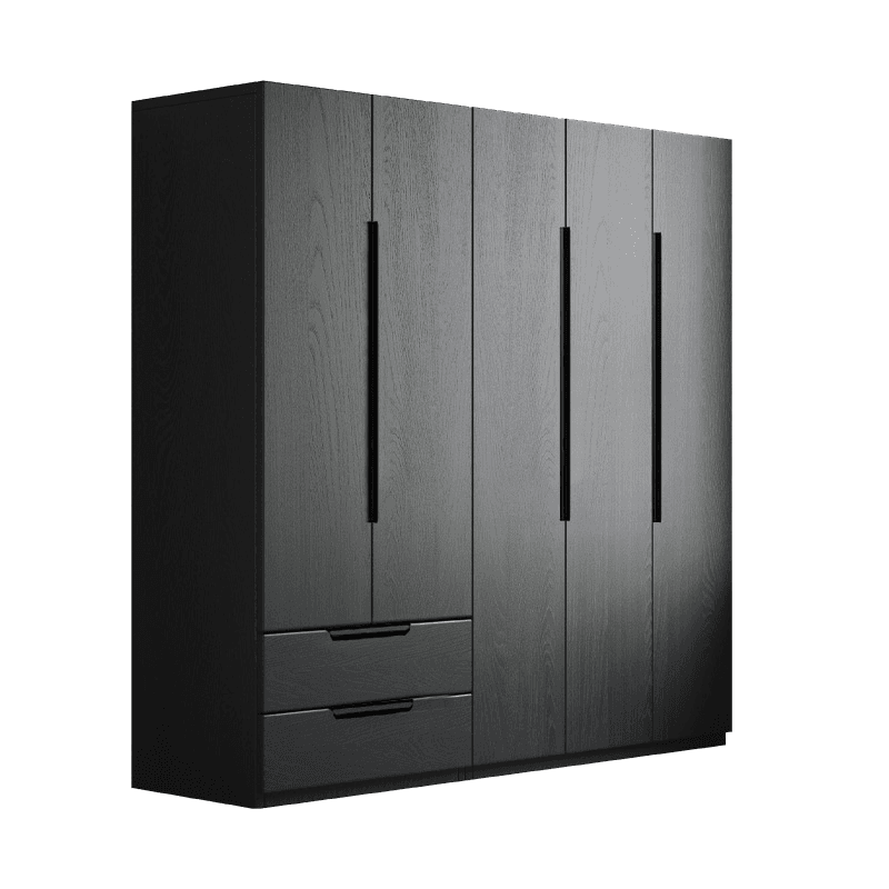 Ink Trendy Timber Wardrobe Armoire with Soft Close Drawer and Door, Interior Shelves, Clothing Rod thumbnail 5