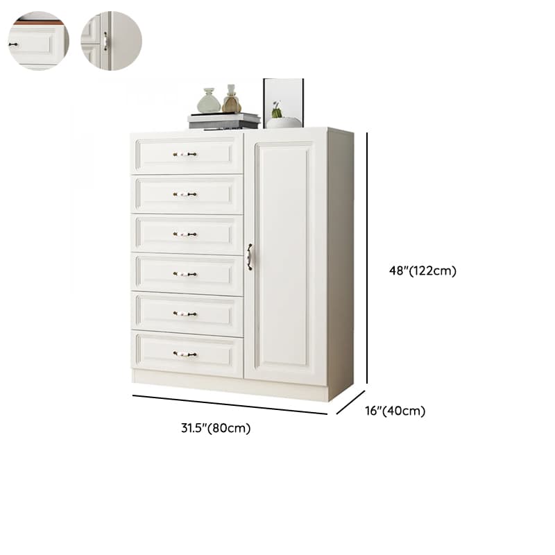 Sleeping Room Use Trendy White Wood Wardrobe Chest with Shelves thumbnail 22