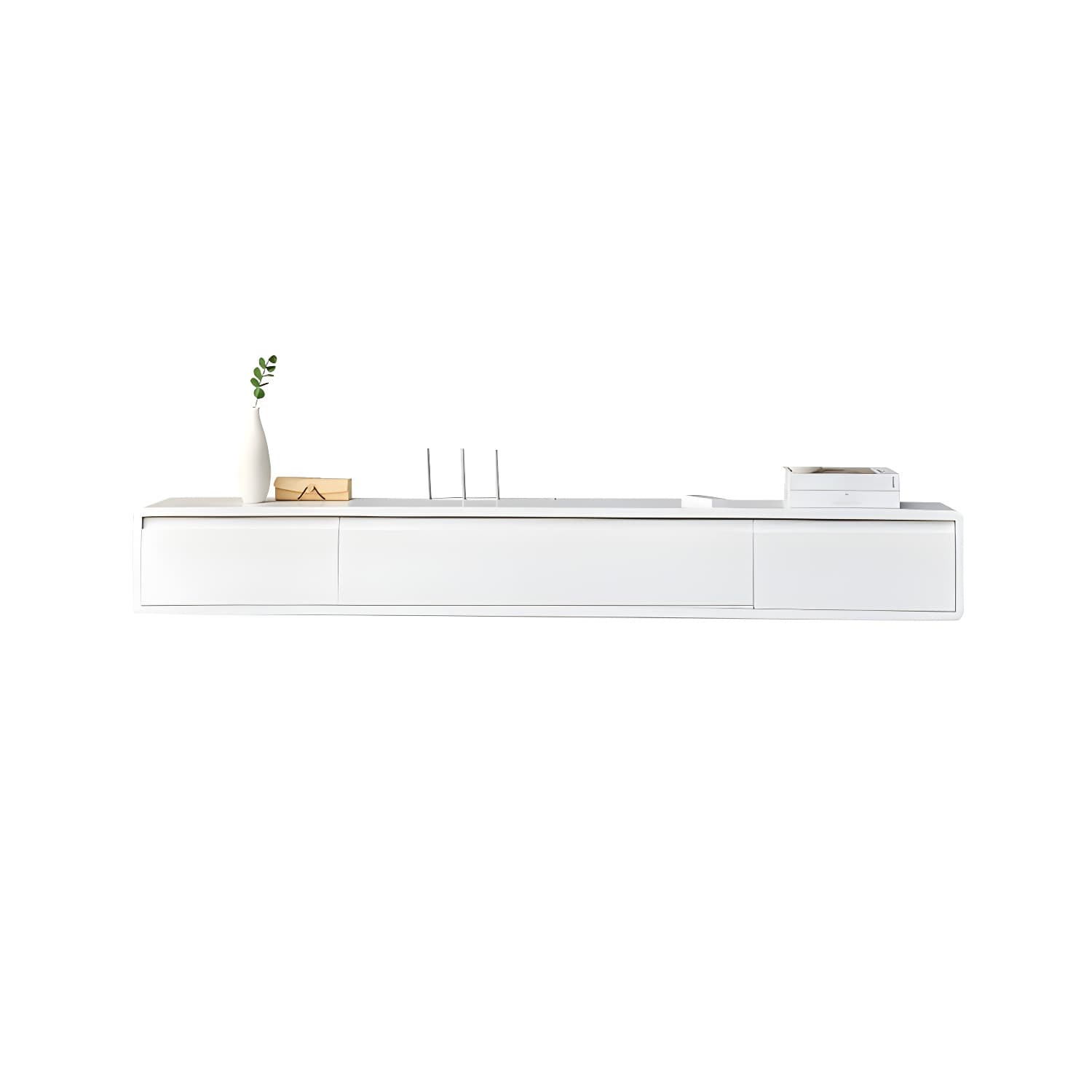 Wall-mounted TV Console Solid Wood TV Media Console with Drawers thumbnail 10
