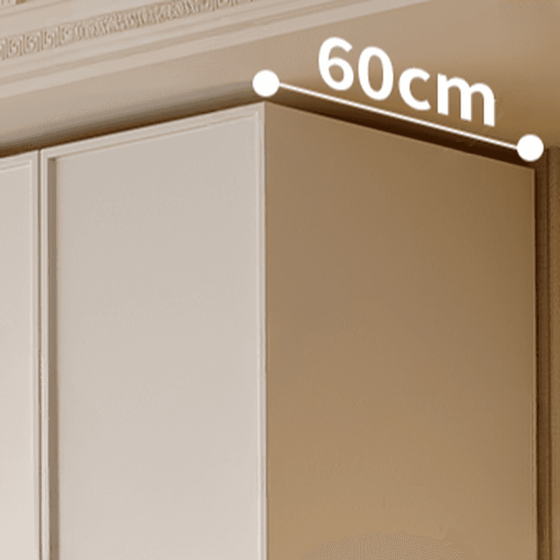 Chalk Modern Wooden Standalone Almirah with 3-Drawer, Interior Shelves, and Hanging Rod thumbnail 3