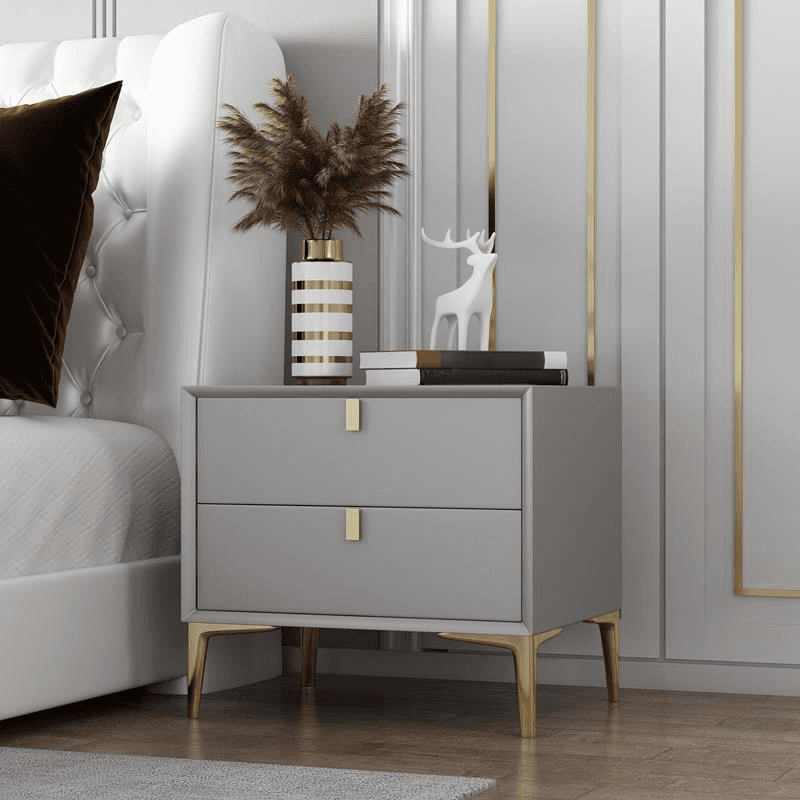 Modern Lumber Nightstand With Drawer Storage & Leg, 3 Drawers/2 Drawers thumbnail 6