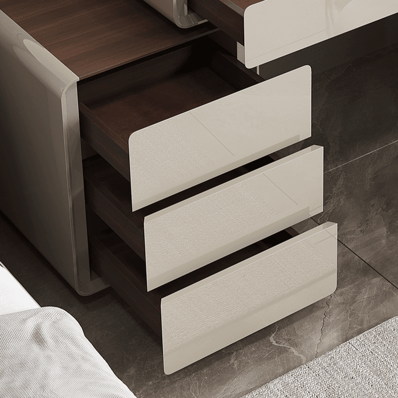 Modish Large/Standard Vanity Set in Gray with 5/8 Drawers, Polymer Frame, Mirror Lights, and Chair thumbnail 6