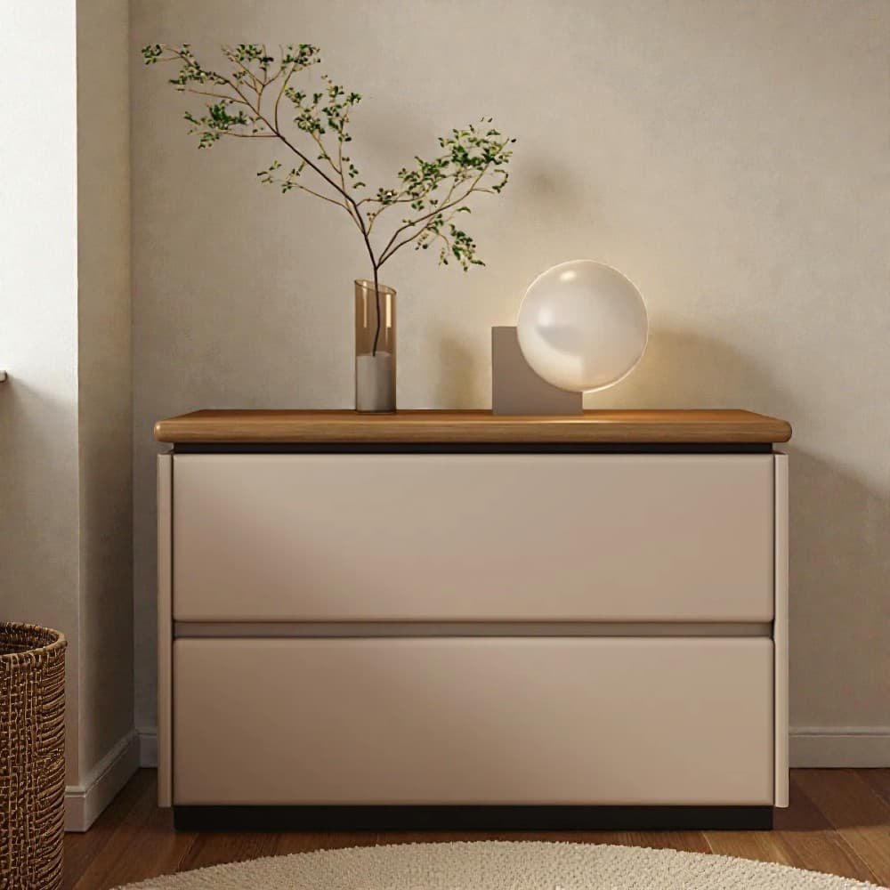 Modish 2 Tiers Drawer Storage Bedside Table with Laminate Countertop thumbnail 22