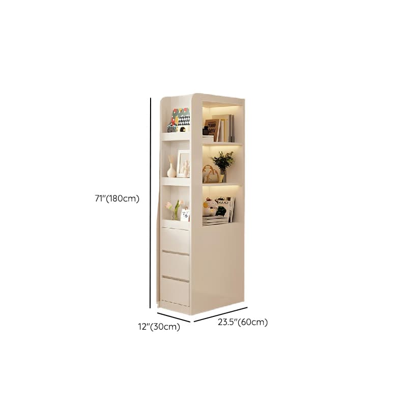 Modern Simple Style Rectangular Detached Decorative Cabinet with 3 Exterior Shelves, Composite Wood Countertop in Chalk, and Soft Close Drawer thumbnail 13