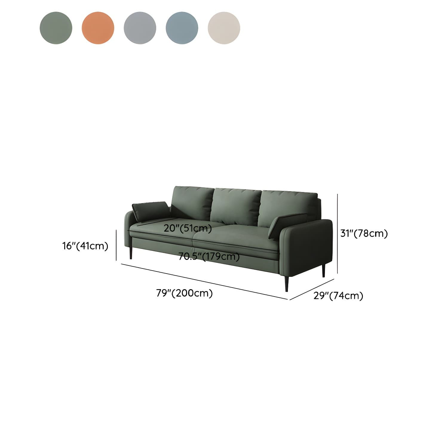 Modern Pillow Back Sofa with Storage Not Included for 35-40 Women thumbnail 24