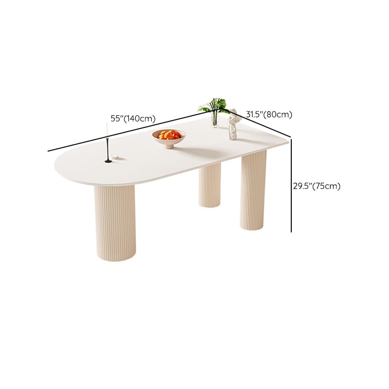 White Stone Surface 75cm Modern Kitchen & Dining Table with Metal Legs thumbnail 12