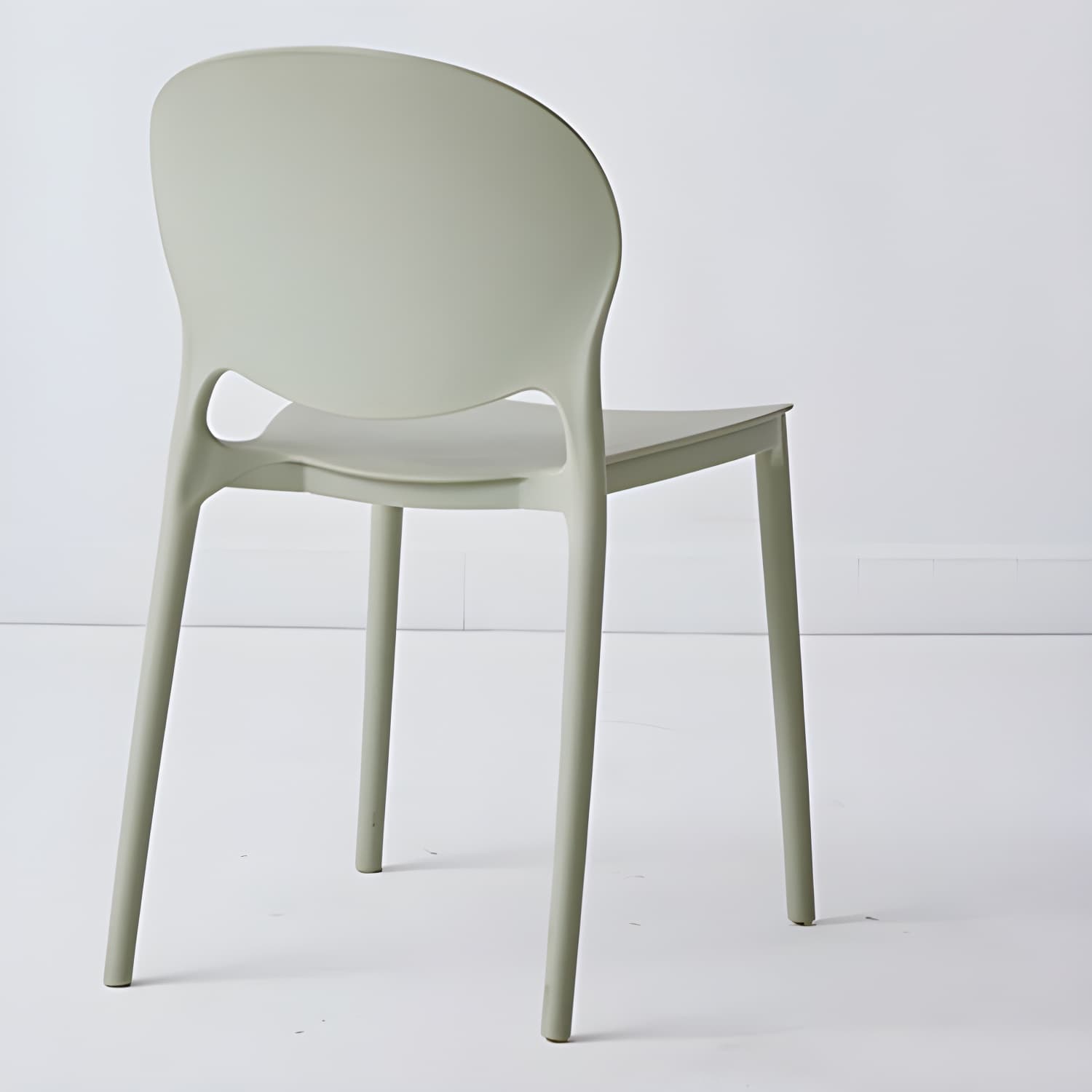 Modern Style Stackable Plastic Chair Open Back Dining Side Chair (Set of 4) thumbnail 24