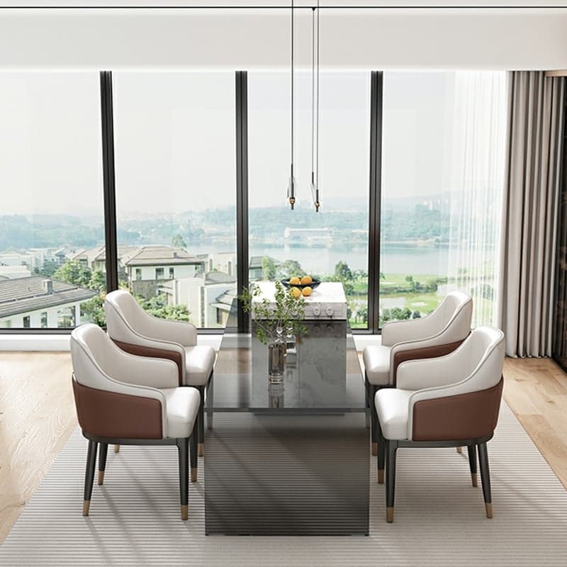 Stylish Modern Sloped Arm Chair for Kitchen & Dining with Low Back and Arms thumbnail 9
