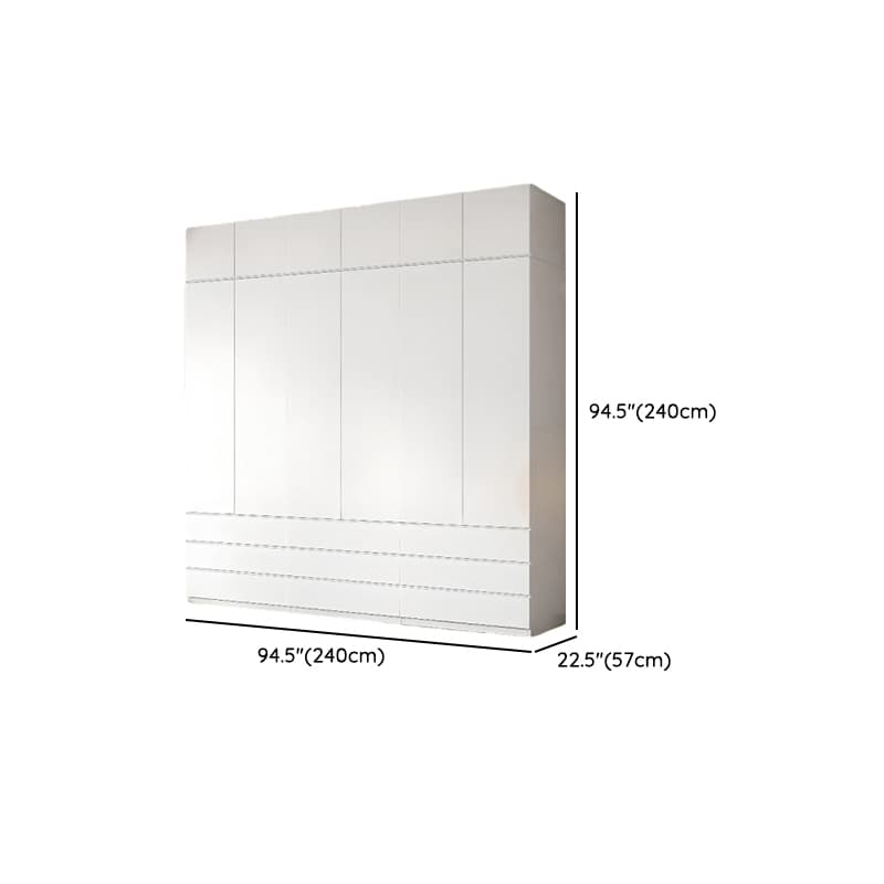 White Contemporary Alloy Cabinet Armoire with 3/6/9 Drawers, Flexible Shelf, and Hanging Rod thumbnail 22