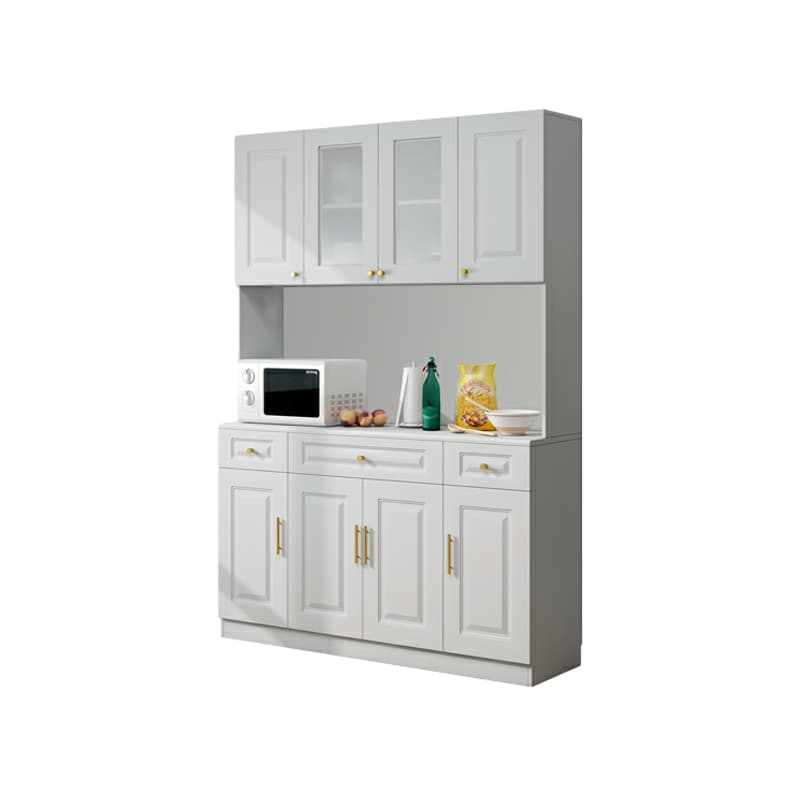 White Modern Wood Sideboard with Drawer and Cabinet with Adjustable Shelves thumbnail 5
