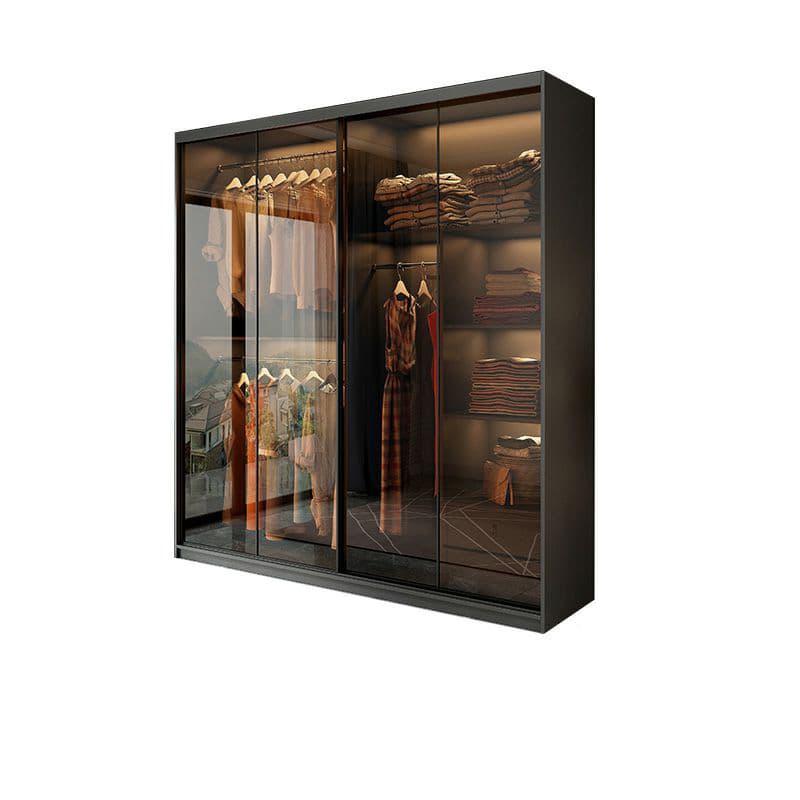 Trendy Charcoal Interior Shelves with Soft Close Drawer and Soft Close Door Timber Cabinet Armoire thumbnail 5