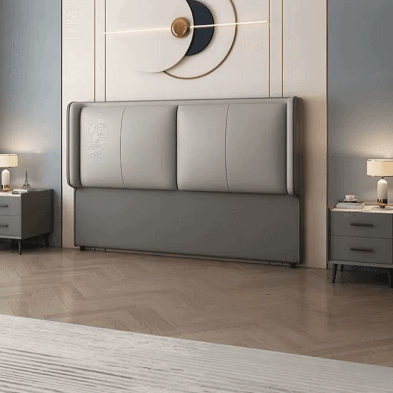 Simplistic Style Wingback Headboard in Pine Wood with No Distressing, Rectangular Shape for King/Queen/Full Bed, Featuring Sponge Upholstery and Standard Height thumbnail 6