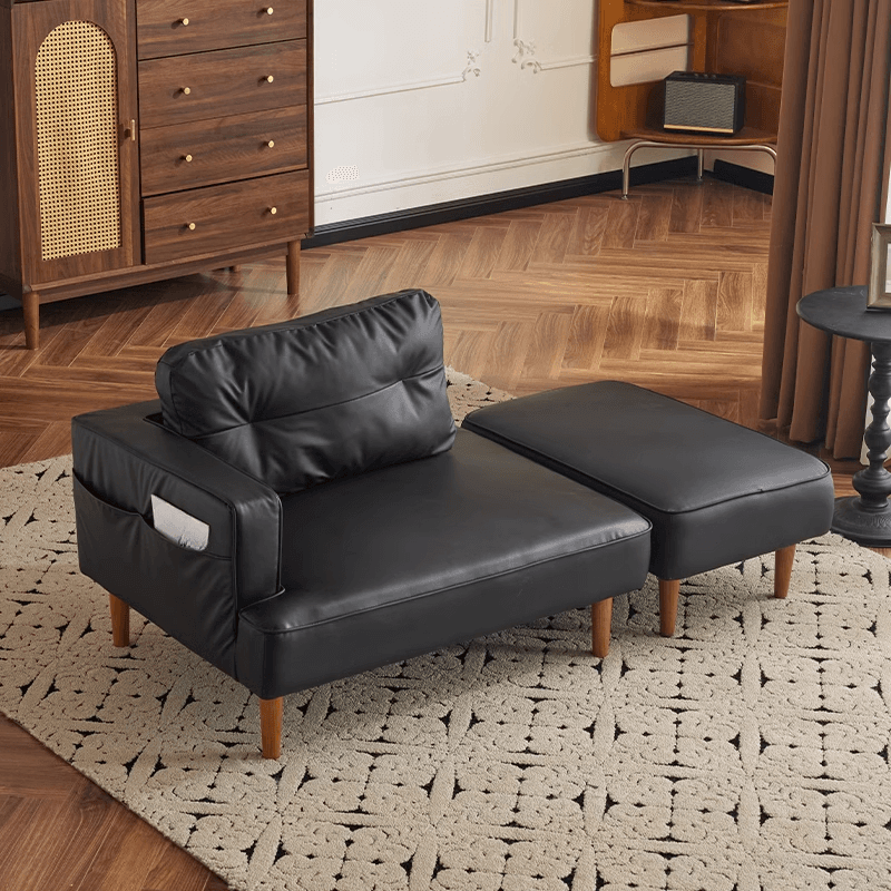 Contemporary Modern Solid Color Scratch-immune Standard Sofa/Loveseat/Single Sofa in Gray/Sage/Sepia for 2 People with Receptacle and Ottoman thumbnail 8