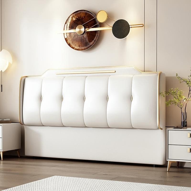 Art Deco Style Panel Headboard in Pine Wood with No Distressing, Rectangle Shape for Queen/Full/Twin XL Bed, Featuring Sponge Upholstery and Standard Height thumbnail 4