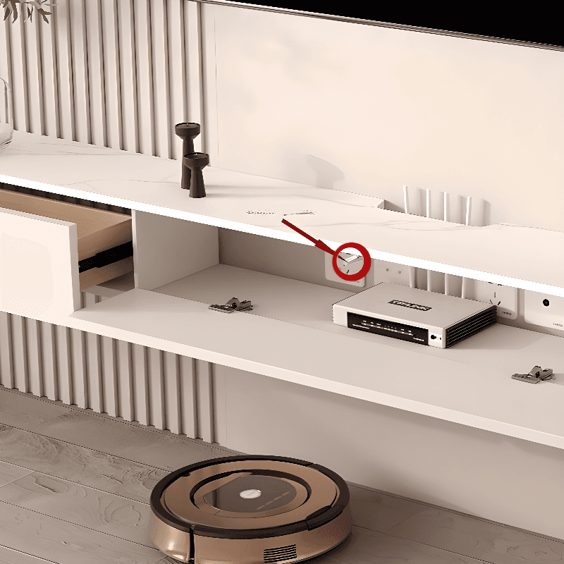 Contemporary Rectangular Wall Mounted TV Stand with Door Living Room thumbnail 10