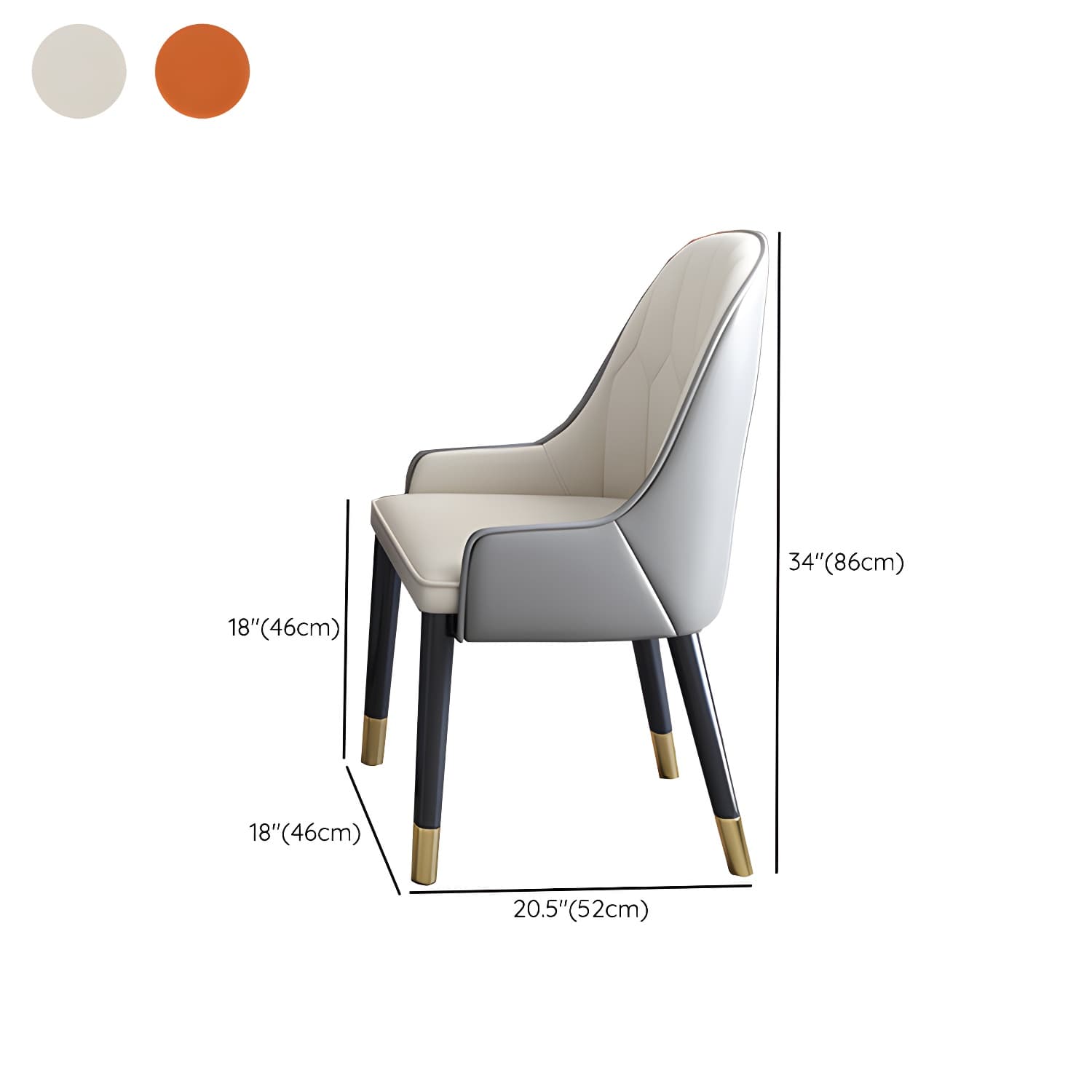 Modern 1/4/5/7 Pieces Dining Furniture Stone Round Dining Chairs Set in White thumbnail 6