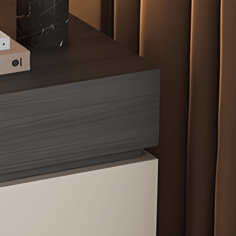 Organic Modern Nightstand With Drawer Organization Featuring 3 Drawers and Particle Board Wood Countertop thumbnail 10