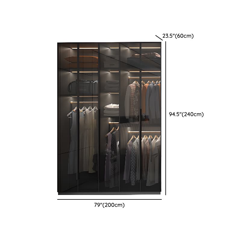 Midnight Black Unattached Lumber Armoire Cabinet with Soft Close Door, Interior Shelves, Clothing Rod and Soft Close Drawer thumbnail 21