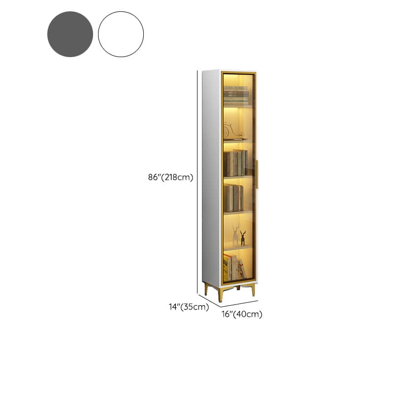 Glam Rectangle Accent Cabinet with Metal Base and Wood Countertop, Glass Doors and Lighting Included thumbnail 13