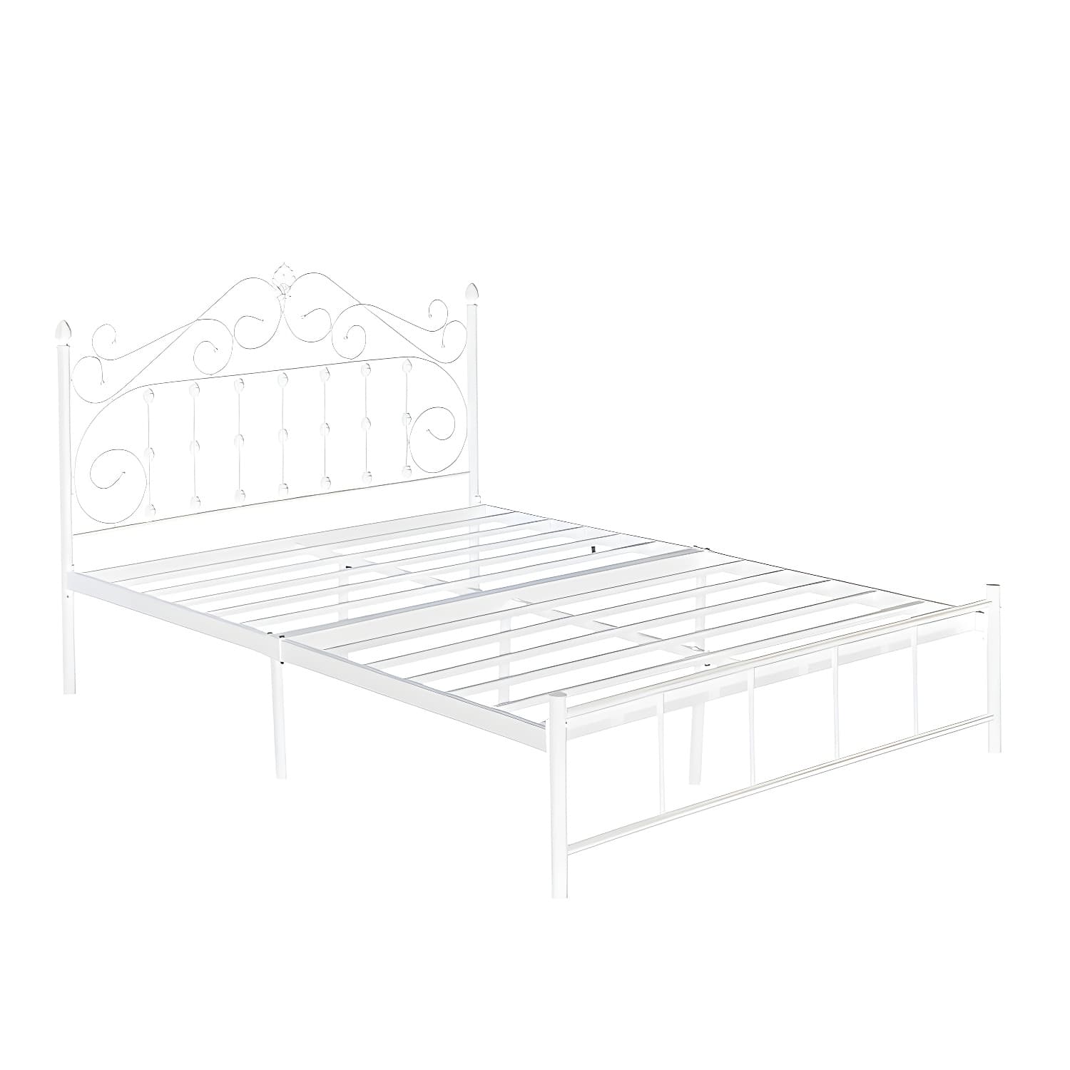 Glam Style Metal Iron Material with Headboard Gold/black/white Bed thumbnail 2