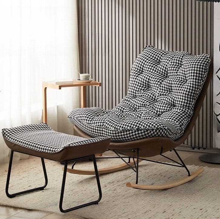 Modish Sand Ash Upholstered Rocking Accent Chair with Spindle Back and Stain Resistant thumbnail 4