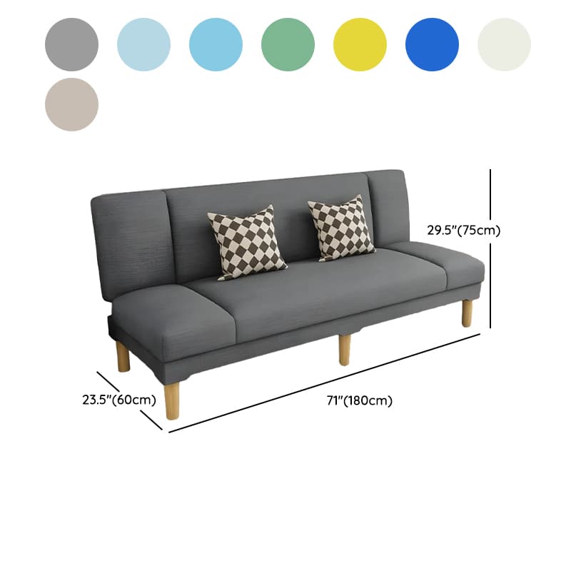 Scandinavian Armless Sleeper Sofa, Light Wood, Foam Filling, Includes Pillows thumbnail 30