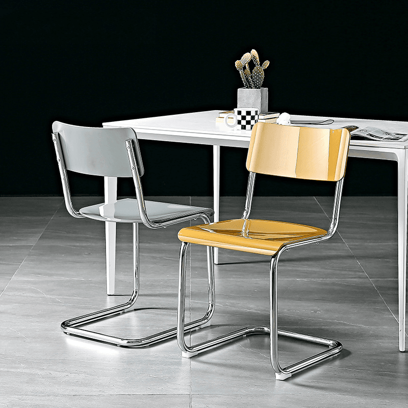 Modern Simple Style Ventilated Back Armless Chair with Metallic Alloy Legs thumbnail 11