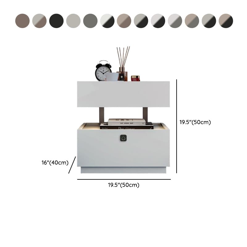 Organic Modern Nightstand With Drawer Organization with Particle Board Wood Countertop and Illuminating Lighting thumbnail 20