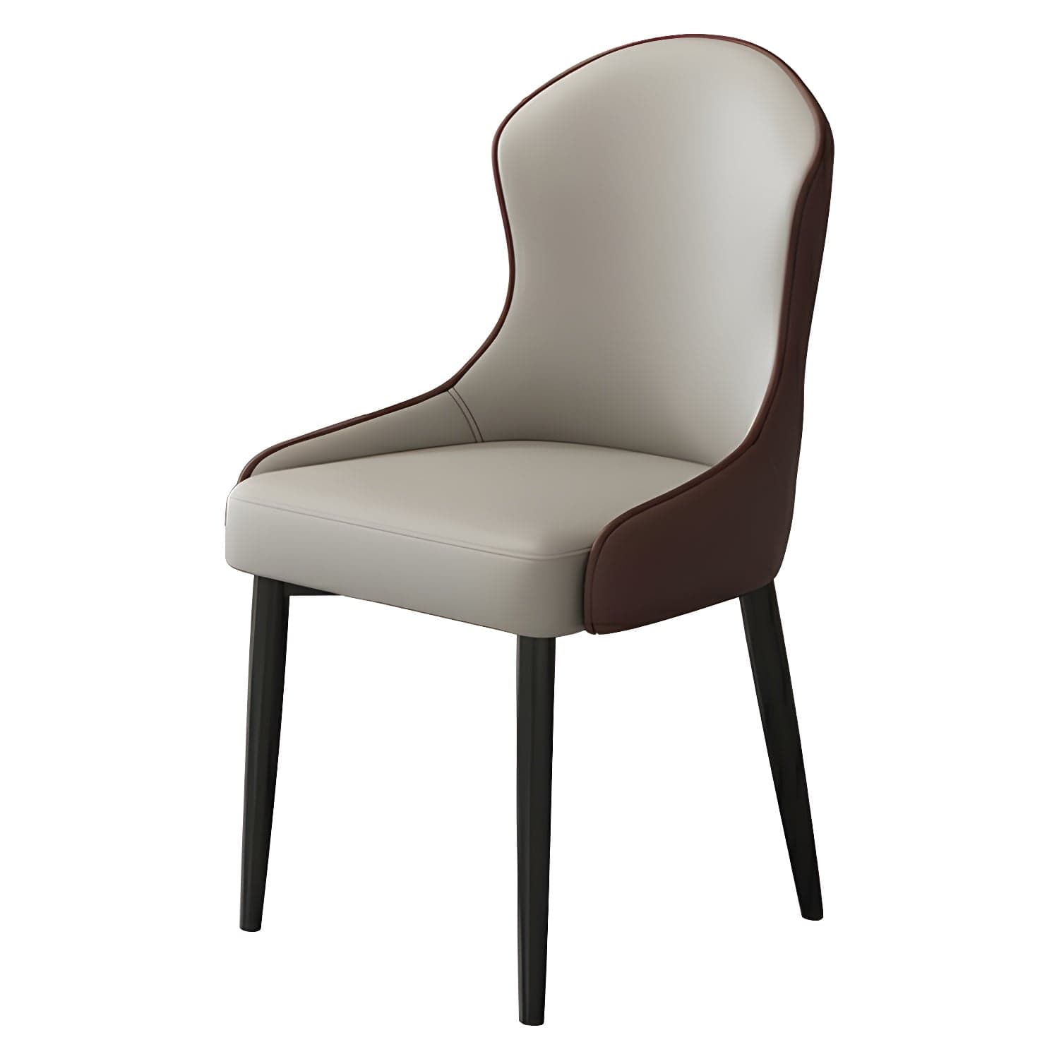Wingback Faux Leather Side Chair with Metal Legs and Upholstered Seat for Kitchen & Dining thumbnail 2