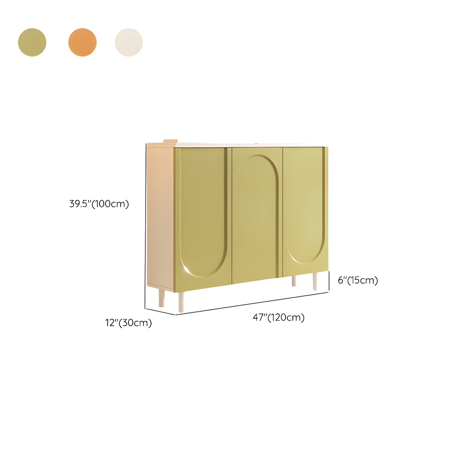 Scandinavian Wood Sideboard Credenza with Cabinet and Adjustable Shelves thumbnail 14