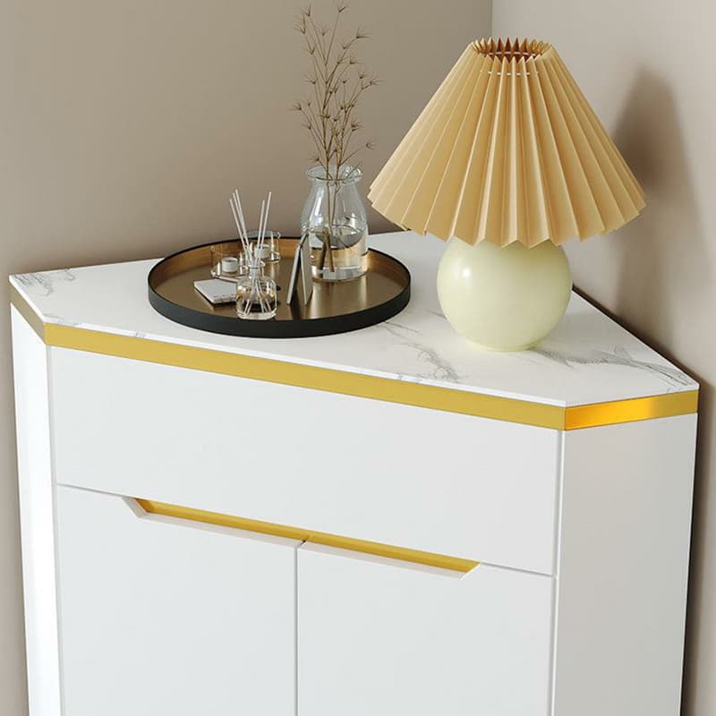 Glam Gold Corner Cabinet with Drawers and Cabinet Included- Scratch resistant & Soft-Close Doors thumbnail 10