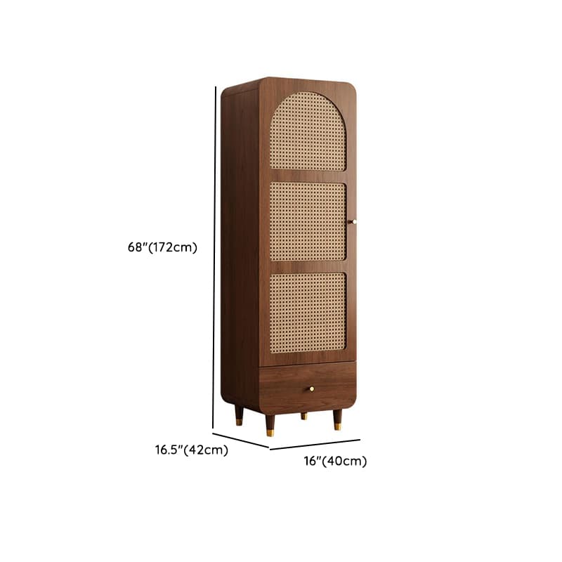 Simple Rectangular Accent Cabinet with Storage, Engineered Wood Countertop, Pull Knobs, Auburn Top, and Soft Close Drawer thumbnail 16