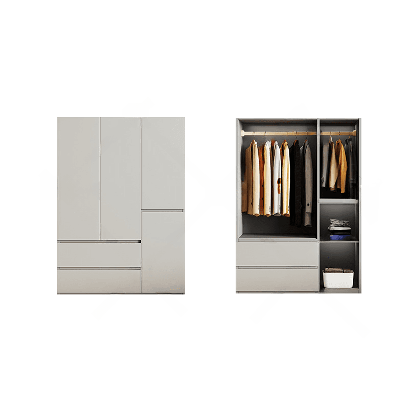 Cream Trendy Reclaimed Wood Wardrobe Armoire with Soft Close Drawer, Soft Close Door, Interior Shelves, and Clothing Rod thumbnail 20