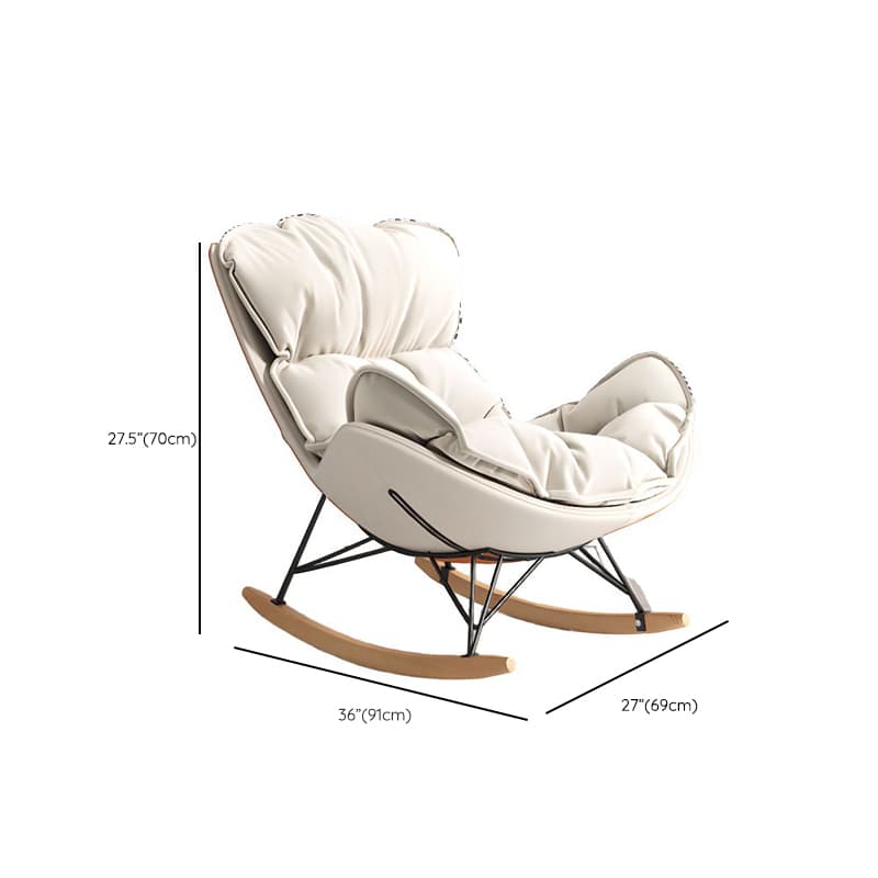 Stationary Rocking Chair with Flared Arm and Rear Support thumbnail 24