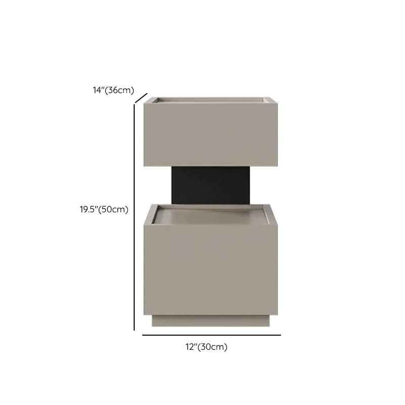 Modish Nightstand With Drawer Organization Featuring 2 Drawers, 1 Shelf, and Lumber Countertop thumbnail 14