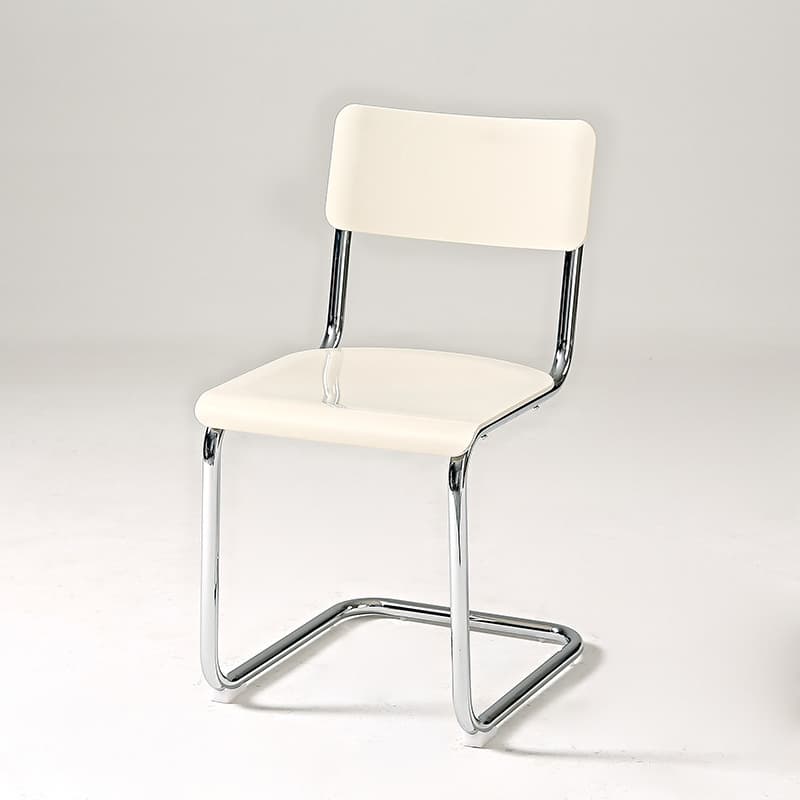 Cantilever Stable Armless Chair with Foot Pads, Open Back and Metal Base in a Modern Style thumbnail 5